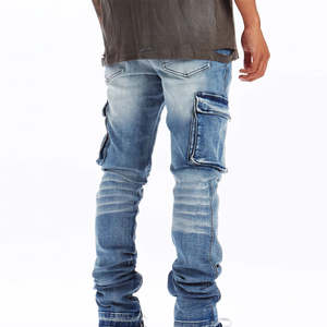 Jeans de Diseñador para Hombre, Corte Slim Fit, al por Mayor, de Alta Calidad, a la Moda, Negros, Estilo Biker, Cintura Media, Ropa Urbana - Product Image 3