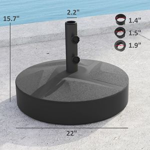 Base per Ombrellone da Esterno Resistente 9ft/10ft, per Applicazioni in Palestra, Protezione dall'Acqua fino a 66 libbre con Supporto da 55 libbre - Product Image 3
