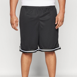 Shorts de basket-ball pour hommes, couleur unie noire, taille élastique, séchage rapide, shorts décontractés Bermuda - Product Image 4