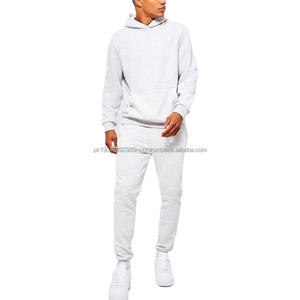 2-Pc Crew Neck Cotton Fleece Hooded <b>Sweat</b> Suit for Men Women Unisex Customizable Printed Streetwear Latest Winter Tracksuits - Product Image 4