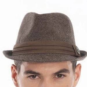 Chapeau Fedora en polyester fabriqué en usine pour hommes, chapeau Fedora décontracté personnalisé, chapeaux Fedora de haute qualité pour hommes, couleur unie - Product Image 1