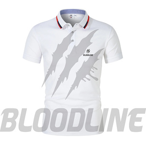 Chemise à manches courtes pour homme Bloodline, couleur unie, tricotée, respirante, séchage rapide, coupe classique, marron, logo sur le devant - Product Image 2