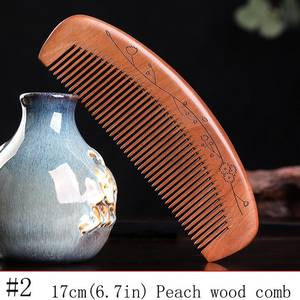 Peine de madera de durazno, peine de sándalo, peine de sándalo natural, peine de madera antiestático, artesanía natural - Product Image 2