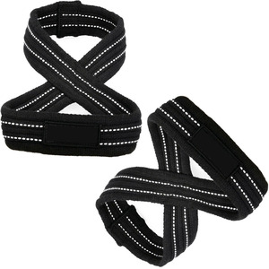 Anti Slip Figure 8 Powerlifting Straps High <b>Strength</b> Cotton Wrist Support for Bodybuilding <b>Strength</b> <b>Training</b> Gear - Product Image 3