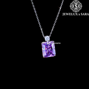 Collier élégant en moissanite argentée pour femme, avec un éclat premium, idéal pour les réceptions de mariage et les soirées. - Product Image 1