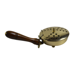Shiny Silver Antique Pure Brass <b>Incense</b> Holder Stand with Wood Handle <b>Incense</b> Stick <b>Burner</b> <b>Incense</b> Holder with Ash Catcher - Product Image 5