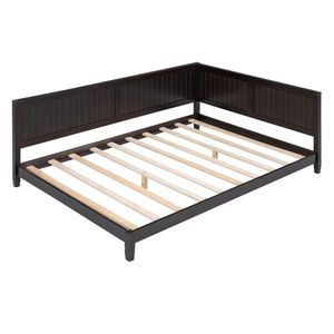 "Modern Full-Size Espresso Wood Daybed/<b>Sofa</b> <b>Bed</b> with Fabric Upholstery & <b>Inflatable</b> Option" - Product Image 5