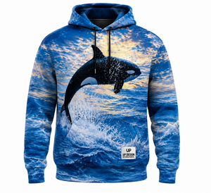 Sudadera con Capucha Personalizada con Estampado 3D de Orca y Olas del Océano, Sudadera con Gráficos en Toda la Superficie, Ropa Urbana para Hombre y Mujer, Venta al Por Mayor - Product Image 1