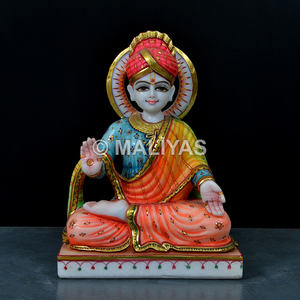 Statue de Bhagwan Swaminarayan en marbre |   Murti Swaminarayan artisanal – MALIYAS - Product Image 1