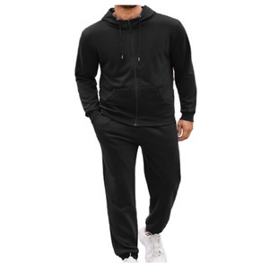 Conjunto Deportivo de Dos Piezas para Hombre, Chaqueta con Capucha y Pantalones con Cierre Completo, Personalizable con Logotipo, Calidad de Exportación, para Entrenamiento en Gimnasio - Product Image 1