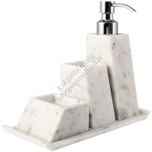 Hot Selling High Modern Customized Shape Five-piece Marble <b>Bathroom</b> <b>Accessory</b> <b>Set</b> Waterproof Easy Clean Features for Home Hotel - Product Image 3
