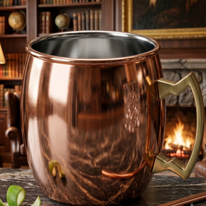 Pure <b>Copper</b> <b>Mug</b> with Handle for Moscow Mule - Handmade <b>Copper</b> Beer <b>Mug</b> - Product Image 3