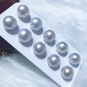 Perlas de Agua Dulce Edison Blancas Grandes Naturales de 13-16 mm, Extra Grandes, Casi Perfectamente Redondas con Luz Intensa y Ligeras Imperfecciones - Perlas Sueltas - Product Image 2