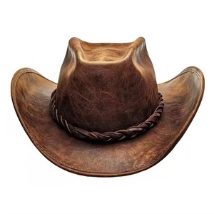 Nuevo Modelo 2026 Sombrero Vaquero de Cuero Sólido al por Mayor, Sombrero Vaquero de Cuero de Moda para Viajes al Aire Libre en Venta a Precio Económico - Product Image 1