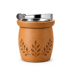 Quemador de Incienso Ecológico de Madera de Acacia Hecho a Mano con Tapa de Acero Inoxidable y Pinzas, Decoración Aromática para el Hogar, Uso en Todas las Estaciones, Ramadán - Product Image 4