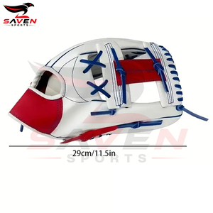 Custom OEM Leather Baseball Gloves <b>White</b> Red Blue Training Infield Outfield Pitcher Catchers Softball Mitt Equipment - Product Image 2