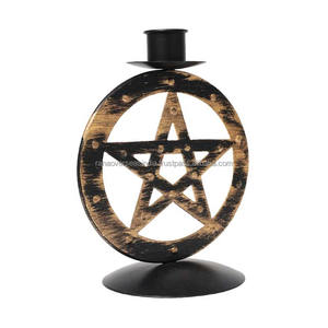 Portavelas de Aluminio y Hierro con Forma de Pentagrama, Hecho a Mano, Ecológico y de Alta Calidad, con Acabado en Cobre, para Decoración del Hogar, Mesa de Navidad - Product Image 6