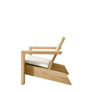 Chaise longue d'extérieur moderne en teck massif avec coussin amovible et lavable, fauteuil de luxe pour villa, hôtel, jardin, terrasse - Product Image 3