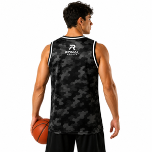 Camisetas de Baloncesto Transpirables de Talla Grande para Hombre 2026, sin Mangas, de Poliéster/Algodón, con Estampado por Sublimación Personalizable en la Parte Delantera - Product Image 4