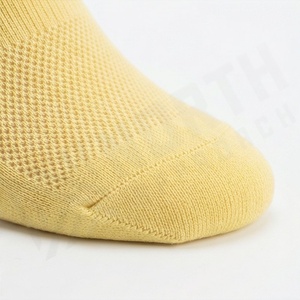 Yellow Crew <b>Socks</b> Solid Color Breathable Knitted Regular Style for Adults Casual Wear - Product Image 6