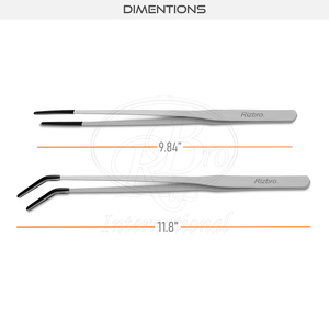 2 Pinzas de Acero Inoxidable para Alimentación de Reptiles, Curvas y Rectas, con Punta Recubierta de PVC, de 9.8 y 11.8 Pulgadas, para Serpientes, Lagartos y Geckos - Product Image 3