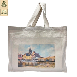 Bolsa de Playa de Algodón Sin Laminar de 10 Onzas, 50x40x20 cm, con Logotipo Personalizado, Venta al Por Mayor, OEM, Marca Privada, Modelo SNCH232 - Product Image 1