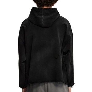 Sweat à capuche oversize pour homme, personnalisé, effet délavé soleil, manches longues, style déchiré, effet délavé à l'acide - Product Image 2