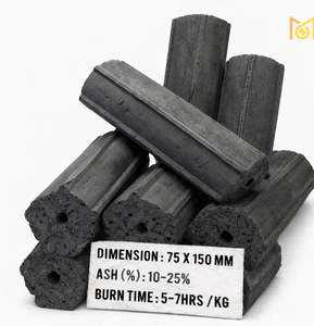 Briquetas de Carbón de Coco Negro Hexagonales (Madera Dura) para Cocción Prolongada de 5-7 Horas, Combustible de Alta Temperatura de Proveedor de India - Product Image 1