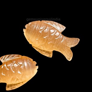 Natural Peach Moonstone Koi Fish Shape 25mm Carving Gemstone Pendant Hand Carved Crystal Charm Wholesale Bulk <b>Jewelry</b> <b>Making</b> - Product Image 6
