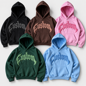 Sudadera con Capucha de Forro Polar de Algodón Bordada Personalizada Unisex para Invierno, para Tiendas Universitarias en EE. UU., Venta al por Mayor, Fabricante con MOQ Bajo - Product Image 1