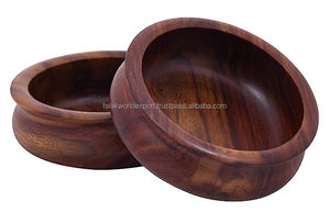 ชามเสิร์ฟอาหารทำด้วยมือทำจากไม้หรูหราชามสลัดไม้ผักผลไม้ - Product Image 2