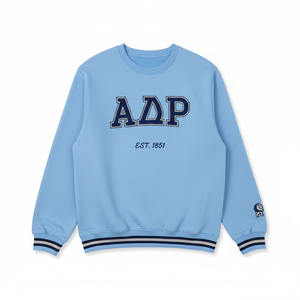 Pull à col rond personnalisé avec étiquette privée, style universitaire, mélange de coton de qualité supérieure, fournisseur OEM ODM - Product Image 1