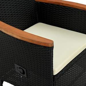 Juego de Comedor para Exteriores de 7 Piezas, Ratán Sintético Negro con Reposabrazos Ajustables, Muebles de Patio - Product Image 6