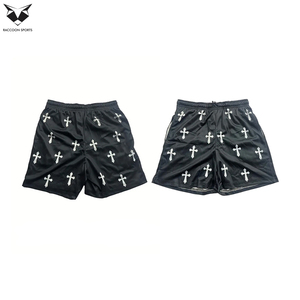Ensemble décontracté noir et blanc, nouvelle collection de vêtements de sport de marque, shorts en mesh pour homme avec poches, qualité supérieure. - Product Image 6