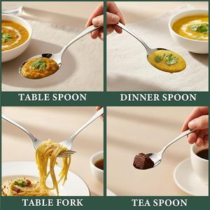 Premium Stainless Steel Mirrored Fork <b>Knife</b> Spoon Flatware Cutlery Kitchen Eating Tableware Dishwasher Safe for Home Restaurant - Product Image 5