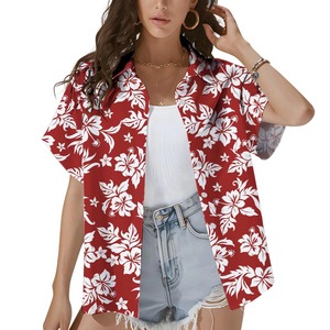 Camisa Hawaiana Tropical con Estampado Floral para Mujer, Transpirable, Ecológica, Estilo Boho, Manga Corta, para Verano - Product Image 3
