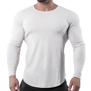 Muscle Sports Fitness Casual Fashion OEM logo Custom <b>Men's</b> Slim <b>Stretch</b> Gym Workout Athletic <b>Men</b> Long Sleeve T-<b>shirt</b> t <b>Shirts</b> - Product Image 6