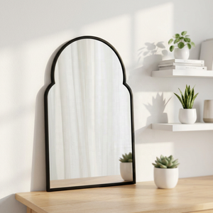 Manufacturers Black Metal <b>Frame</b> <b>Arched</b> Shape Wall Mirror for Home Living Room Decoration - Product Image 1