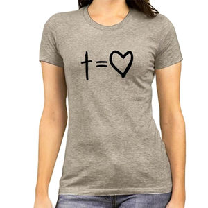 Camiseta de algodón cristiana con serigrafía personalizada para mujer, diseños de Jesús, camisetas gráficas personalizadas con cuello redondo, camisetas casuales. - Product Image 2