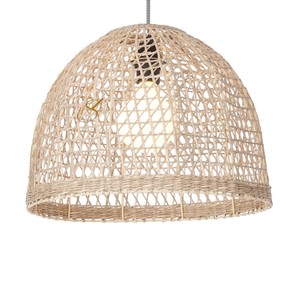 Natural Rattan Lampshade Handwoven Dome Pendant <b>Light</b> <b>Shade</b> Hollow Out <b>Wicker</b> Hanging Lamp Cover for Restaurant Dining Room - Product Image 2