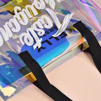 Individuell Bedruckte Große Kapazität Casual Einkaufstasche Transparente Holographische PVC-Perlen-Stickerei Ketten-Wasserdichte Laser-Taschen