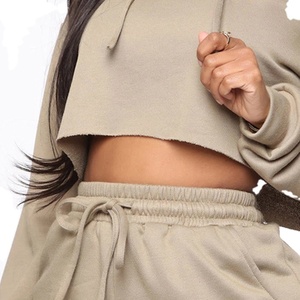 Athleisure Yoga Wear High Quality Inner Fluff Gym <b>Sweatpants</b> and Hoodie Set Sweat Suits Blank Sport Jogging Suits <b>Women</b> - Product Image 4
