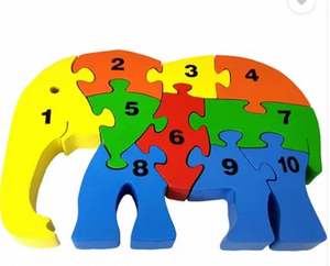 Rompecabezas de madera con forma de elefante de súper calidad, juguete educativo para niños, rompecabezas de animales, juguete de elefante a precio de mayoreo - Product Image 1