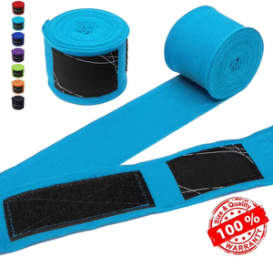 Bandages de boxe personnalisés avec logo, pour l'entraînement au Muay Thai, imprimés, en coton élastique et polyester, respirants pour l'été, bandages de qualité supérieure, logo OEM/ODM - Product Image 2