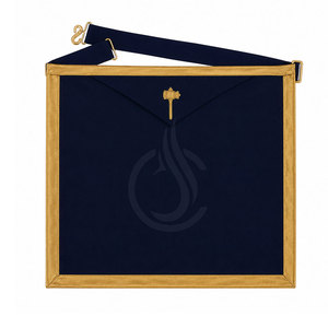 Tabliers maçonniques personnalisés en tissu soie/velours de qualité supérieure, légers, avec ceinture réglable, forme carrée, style cérémonial classique - Product Image 2