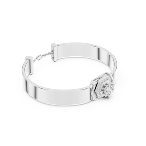 Brazalete Geométrico con Diamantes Cultivados en Laboratorio, Brazalete Moderno con Halo de Diamantes, Joyería de Diamantes de Lujo para Mujer - Product Image 3