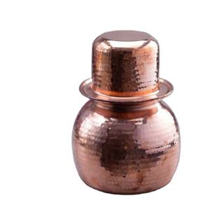 Ensemble de verres en cuivre personnalisé écologique santé bénéfique Lota en métal avec couvercle tasse de cuisine pour un usage quotidien - Product Image 1