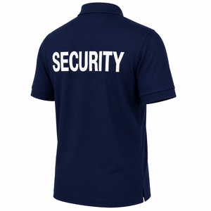 <b>Security</b> Guard <b>Uniform</b> Polo <b>Shirt</b> Men's Short Sleeve Solid <b>Navy</b> <b>Blue</b> Cotton Workwear Custom Logo All Seasons - Product Image 6
