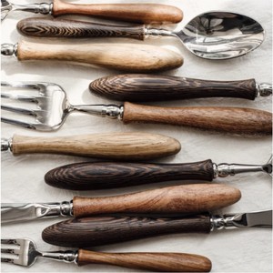 Rustic Wooden Handle <b>Flatware</b> Set Premium Stainless Steel Cutlery Eco Friendly Dinnerware Set For Home Restaurant Cutlery Set - Product Image 3