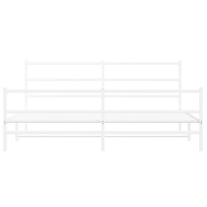 Telaio del letto in metallo 76 "x 79.9" bianco con pedana senza materasso - Product Image 5